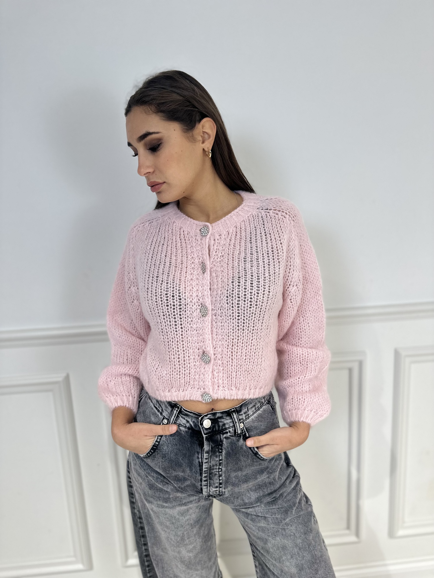 Cardigan bottoni gioiello - Tensione In - Cherie Boutique