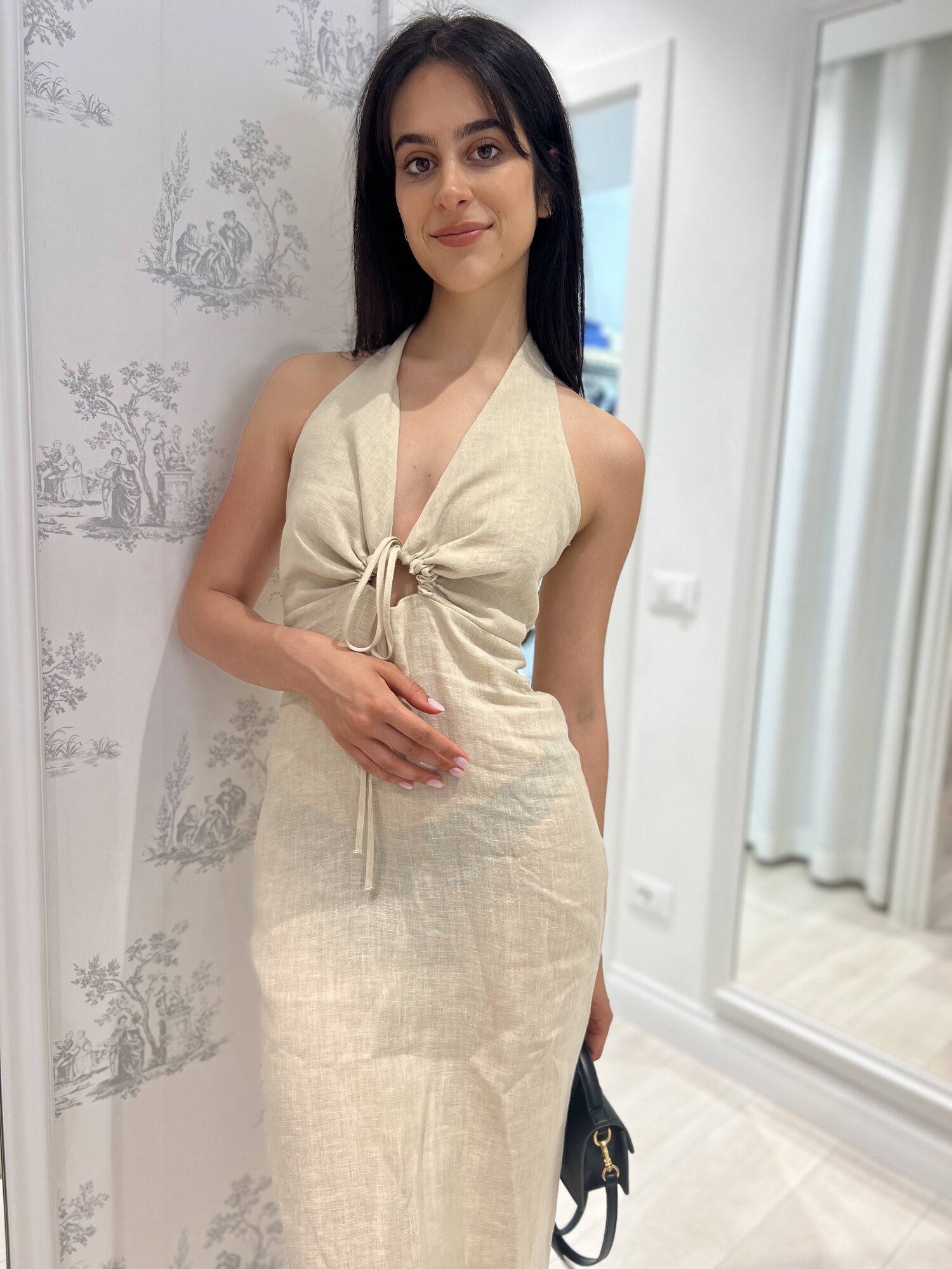 Halter neck linen dress - Vicolo - Cherie Boutique